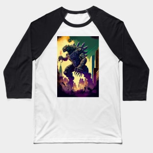 Monster giant robot attacking the city Baseball T-Shirt